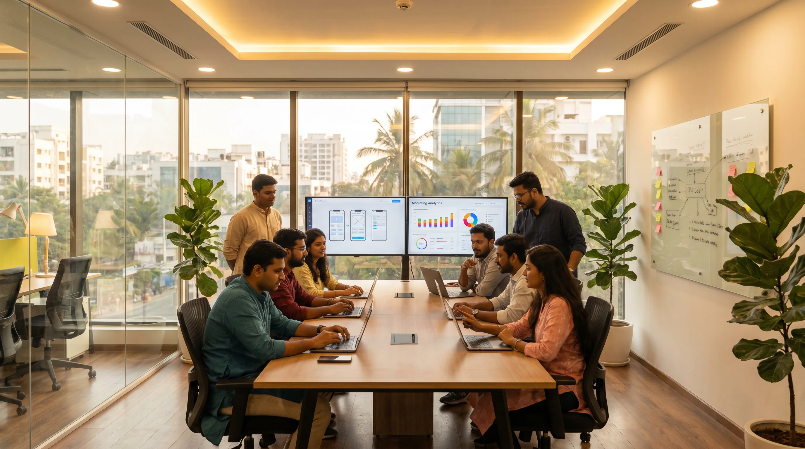 Modern collaborative workspace at Reddy App Start office in Ahmedabad